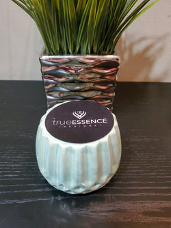 Mint Green Iridescent Geometric Ceramic Scented Candles