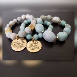 Aqua Blue  & Tan Amazonite
