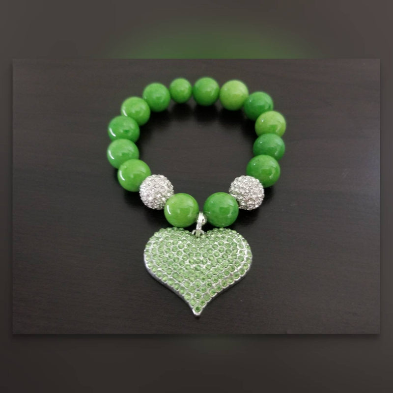 Green Jade Heart Bracelet